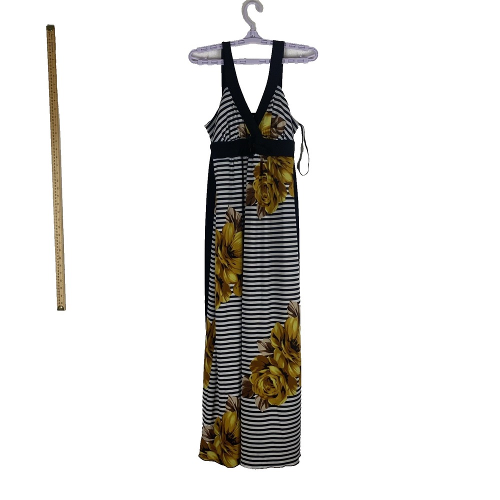 En Focus Studio Sunflower Black & White Striped Dress Sleeveless Size 8